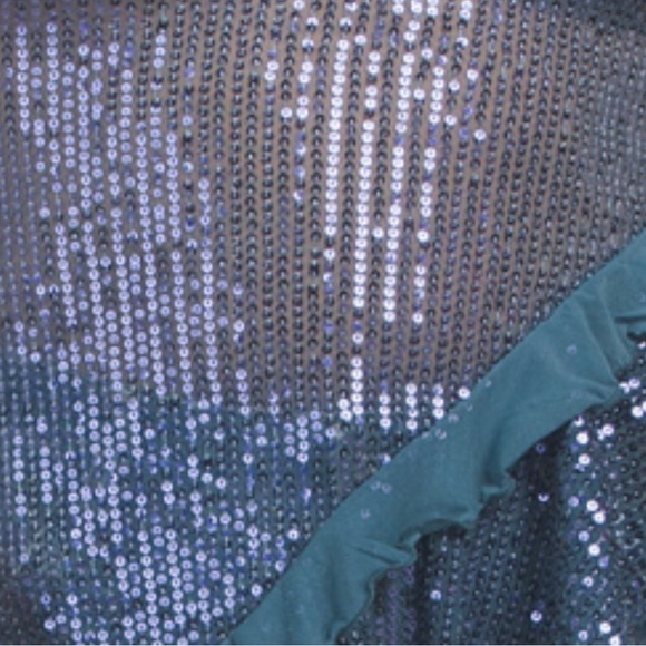 FREE PEOPLE TAYLOR SEQUINS TUBE TOP BLUE MERMAID STYLE ASYMMETRICAL SUMMER S - Picture 6 of 6